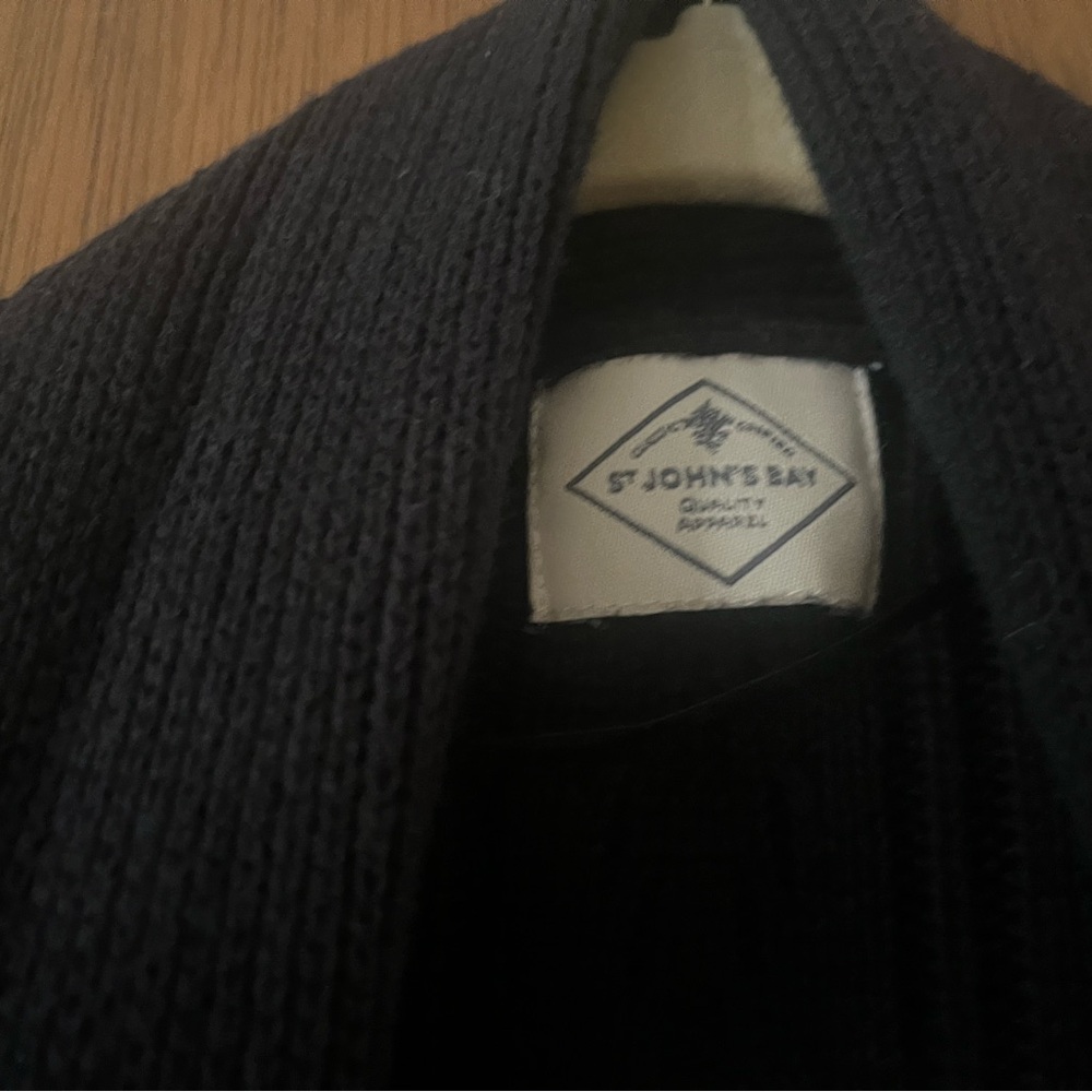 St. John's Bay Long Black Cable Knit Cardigan Sweater